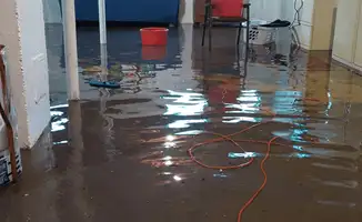 Basement with boiler, cabinets and washing machine completely flooded in Mobile, AL
