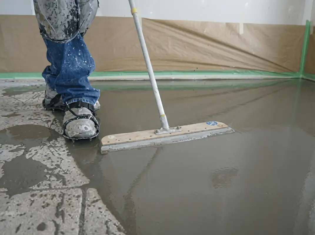 Uneven floor being professionally repaired in Mobile, AL